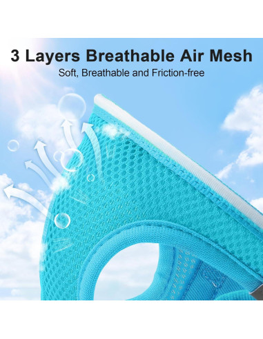 Arnés LED para Perros Feycig XS Ajustable y Recargable Azul