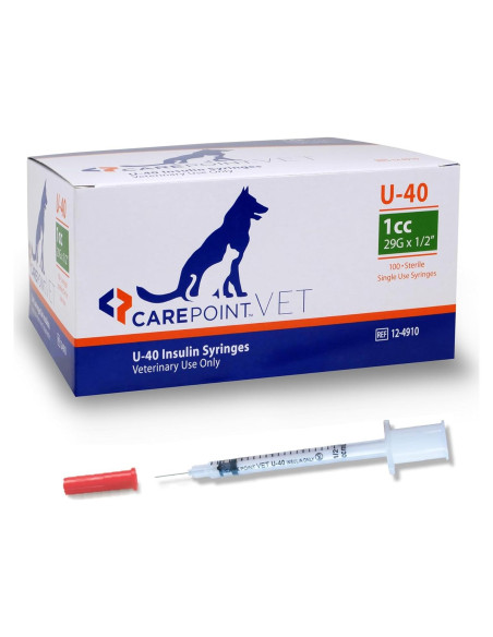 Jeringas de Insulina U-40 29G 1cc para Mascotas - Caja de 100