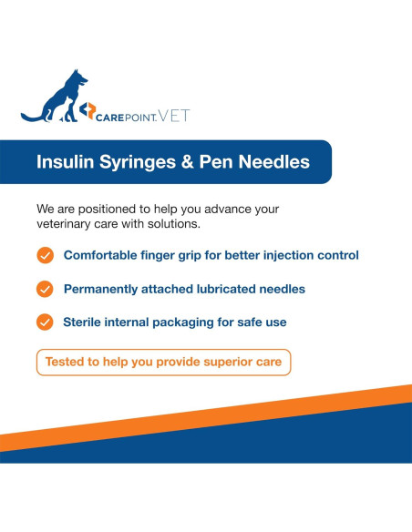 Jeringas de Insulina U-40 29G 1cc para Mascotas - Caja de 100