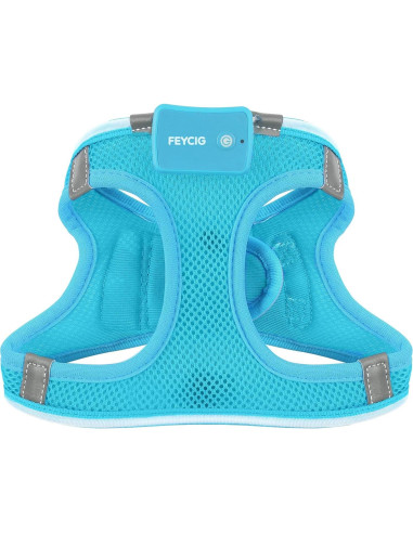 Arnés LED para Perros Feycig XS Ajustable y Recargable Azul
