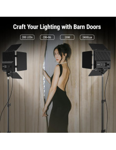 Luz de Video LED D30 Baoyi 20W 2400Lux Regulable 2500-6500K 2