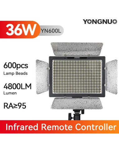Luz de Video LED YONGNUO YN600L Pro 36W 5600K Ajustable