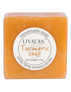 Jabón de Cúrcuma LIYALAN 109.6g Natural Vegano para Piel Sensible