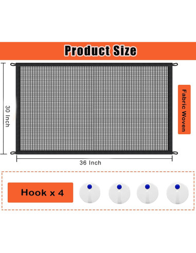 Pantalla de Chimenea LWFCOEE 91x76 cm Malla de Seguridad Negra