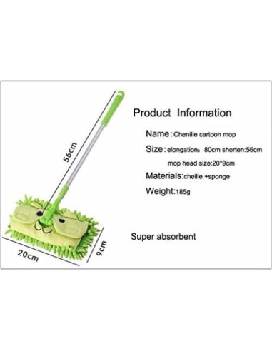 Mini Mopa de Microfibra Xifando Azul 44.6x10 cm Desmontable