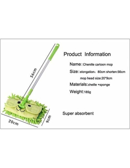Mini Mopa de Microfibra Xifando Azul 44.6x10 cm Desmontable