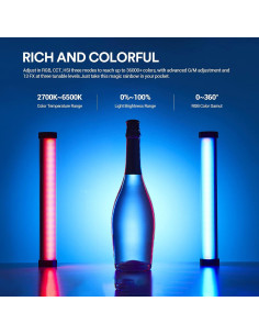 Luz de Tubo RGB Godox TL30 Portátil 30cm 2700K-6500K 2