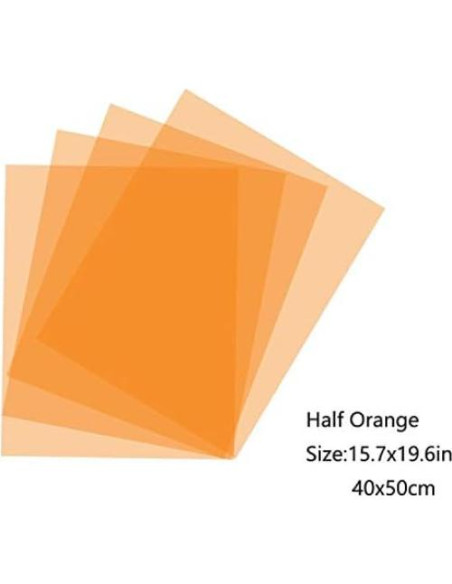 Filtro de Gel de Corrección de Color Naranja Bcolor 4 Piezas 40x50 cm