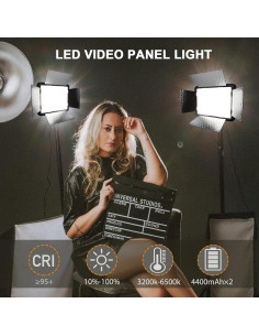 Luz de Video LED WBLOOMSI con Baterías 4400mAh y CRI 96+ 2