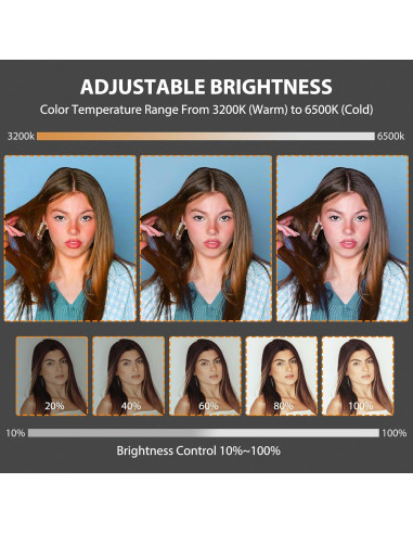 Luz de Video LED WBLOOMSI con Baterías 4400mAh y CRI 96+