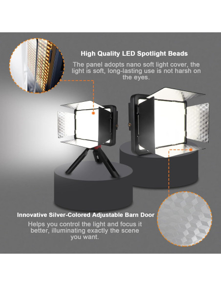 Luz de Video LED WBLOOMSI con Baterías 4400mAh y CRI 96+