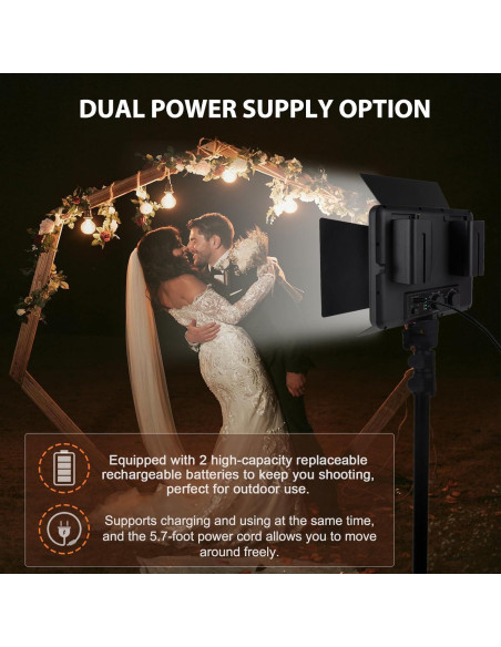Luz de Video LED WBLOOMSI con Baterías 4400mAh y CRI 96+