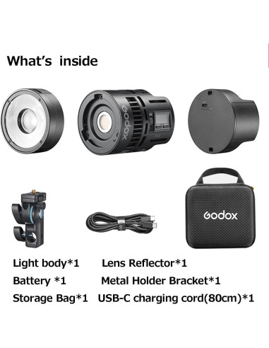 Godox RS60R Luz LED RGB Monolight Mini para Video