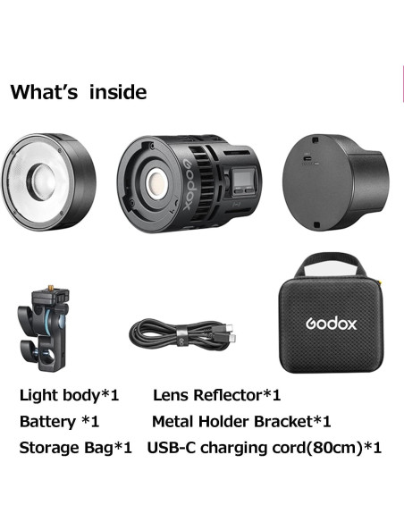 Godox RS60R Luz LED RGB Monolight Mini para Video Godox RS60R Luz LED RGB Monolight Mini para Video