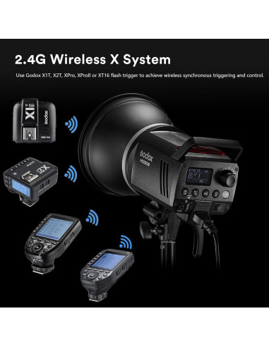 Flash Estroboscópico Godox MS300V 300W con Luz LED 10W