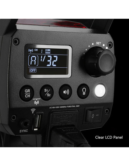 Flash Estroboscópico Godox MS300V 300W con Luz LED 10W