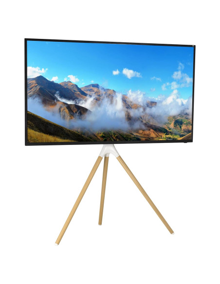 Soporte de Caballete Artístico VIVO para TV 45-65" Blanco Madera