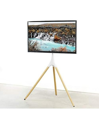 Soporte de Caballete Artístico VIVO para TV 45-65" Blanco Madera
