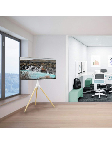 Soporte de Caballete Artístico VIVO para TV 45-65" Blanco Madera