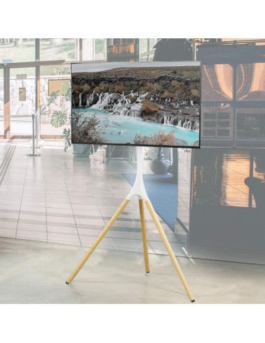 Soporte de Caballete Artístico VIVO para TV 45-65" Blanco Madera