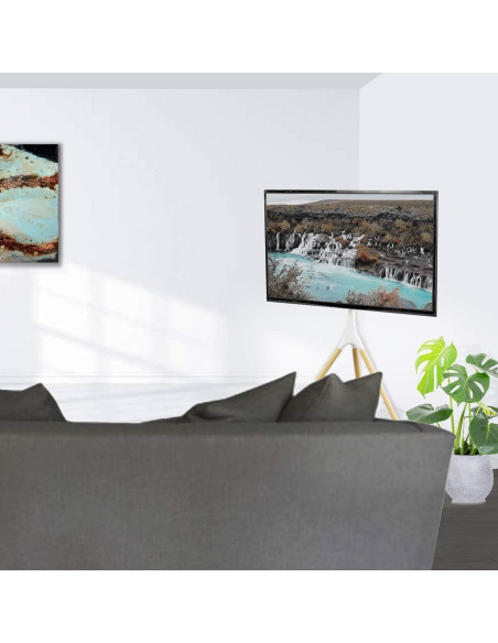 Soporte de Caballete Artístico VIVO para TV 45-65" Blanco Madera