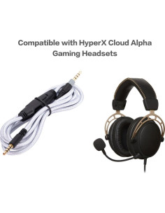 Cable de Reemplazo UNCLE LIGHT para Auriculares HyperX Cloud Alpha, 1.5m 2