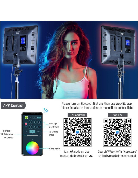 Kit de Iluminación LED RGB Weeylite Sprite20 - 2 Paneles