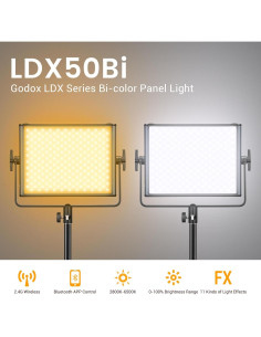 Luz de Video LED Bicolor Godox LDX50Bi 65W 2800K-6500K 2