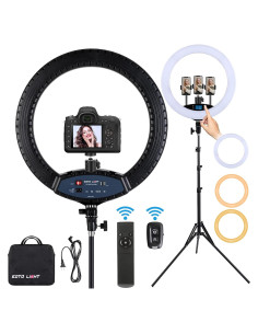 Anillo de Luz LED 19" EOTO LIGHT con Soporte y Control Remoto