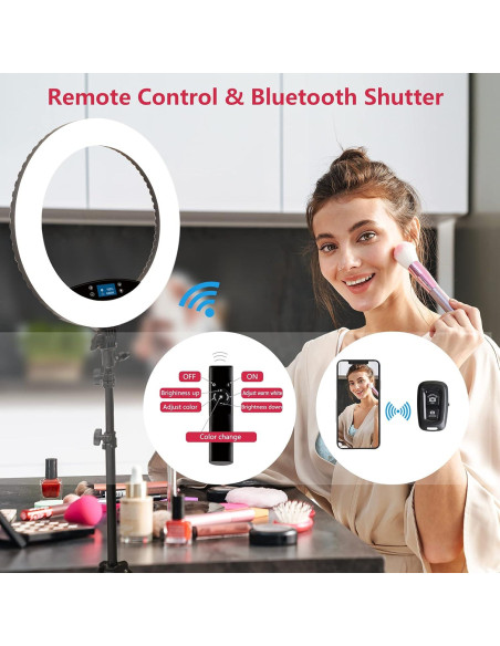 Anillo de Luz LED 19" EOTO LIGHT con Soporte y Control Remoto Anillo de Luz LED 19" EOTO LIGHT con Soporte y Control Remoto