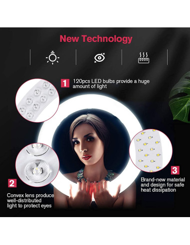 Anillo de Luz LED 19" EOTO LIGHT con Soporte y Control Remoto