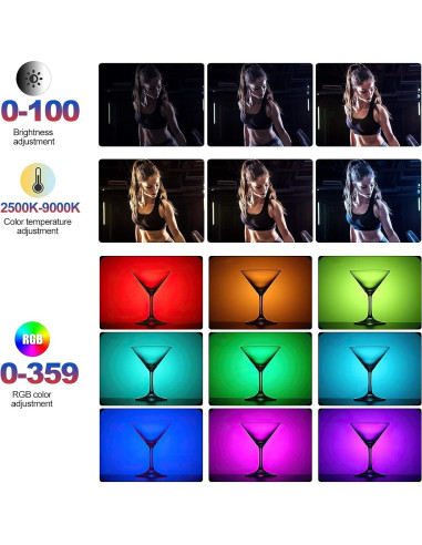 Luz LED RGB Desview CL60 para Cámara, 2000mAh, 2500-9000K