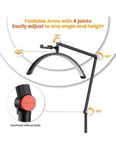 Luz de Pestañas LED Andoer HD-M700X Ajustable 36W