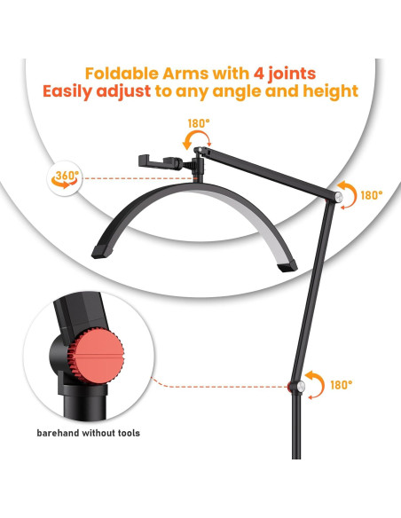 Luz de Pestañas LED Andoer HD-M700X Ajustable 36W