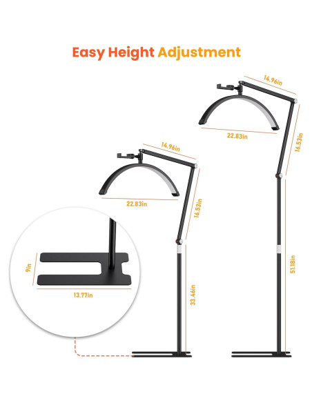 Luz de Pestañas LED Andoer HD-M700X Ajustable 36W
