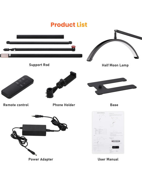 Luz de Pestañas LED Andoer HD-M700X Ajustable 36W