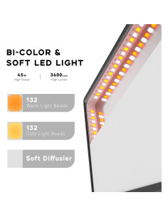 Luz de Video LED Bi-Color Dazzne D50 45W 3000K-8000K 2