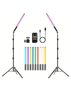 Luz Fotográfica LED RGB Portátil Hagibis 2 Pack 1000 Lúmenes