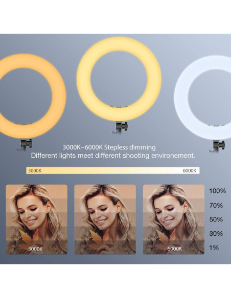 Anillo de Luz LED INKELTECH 46cm Bi-Color 3000K-6000K Anillo de Luz LED INKELTECH 46cm Bi-Color 3000K-6000K