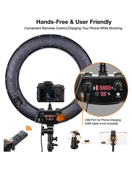 Anillo de Luz LED INKELTECH 46cm Bi-Color 3000K-6000K Anillo de Luz LED INKELTECH 46cm Bi-Color 3000K-6000K