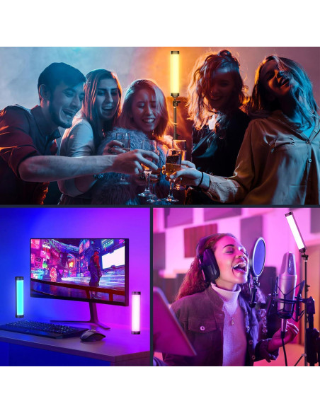 Varita de Luz Portátil LUXCEO RGB LED 20cm 2000mAh CRI95+ Varita de Luz Portátil LUXCEO RGB LED 20cm 2000mAh CRI95+