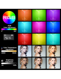 Luz de Selfie RGB Abuytwo 94 LED Regulable 3000-9900K 2