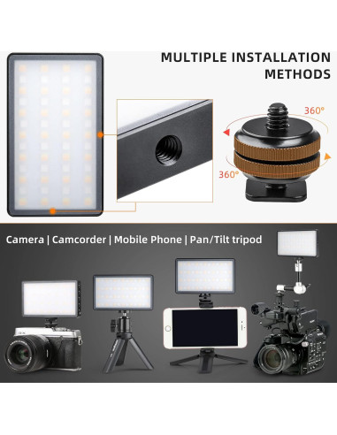 Luz LED RGB Portátil GUZHIZHI GZZ-RB08P 2500-8500K para Video