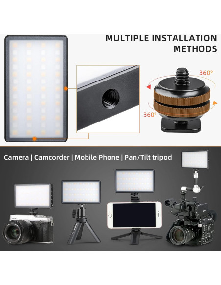 Luz LED RGB Portátil GUZHIZHI GZZ-RB08P 2500-8500K para Video