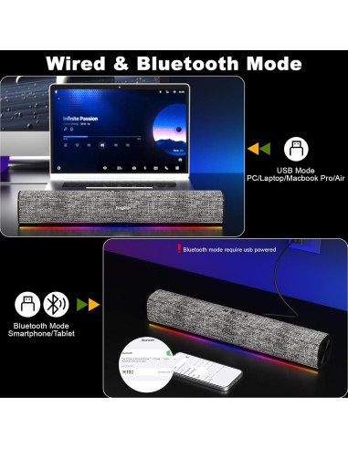 Altavoces Bluetooth Soulion R100 con Luz LED y USB para PC