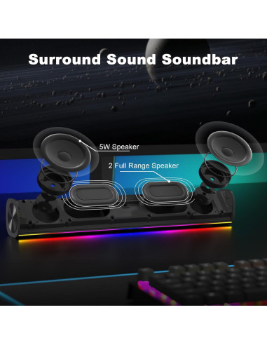 Altavoces Bluetooth Soulion R100 con Luz LED y USB para PC