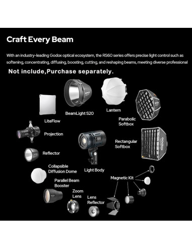 Godox RS60BI Luz de Video LED 60W CCT HSI RGBW Portátil