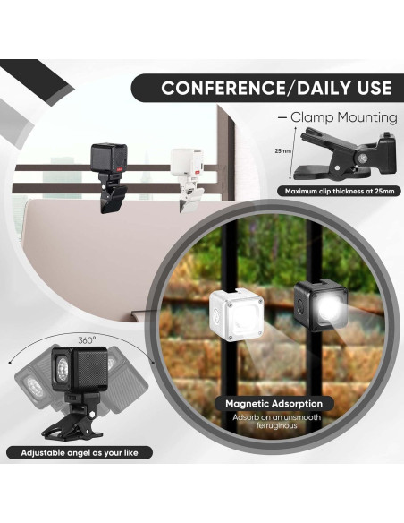 Kit de Luz LED Portátil Aiffoto ZM01 con Difusor y Montura