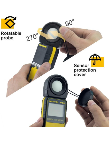 Medidor de Luz Digital AOPUTTRIVER AP-881E 0.01-300,000 Lux