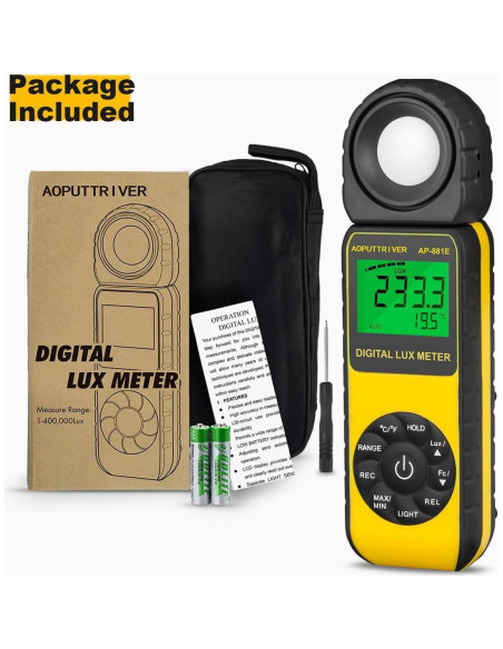 Medidor de Luz Digital AOPUTTRIVER AP-881E 0.01-300,000 Lux
